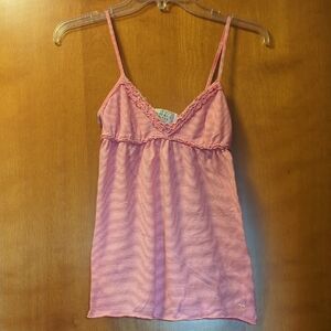 Abercrombie & Fitch Pink and White Striped Top